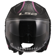 Kaciga LS2 Jet OF603 INFINITY II LOTUS mat crno roza sa naočarima S