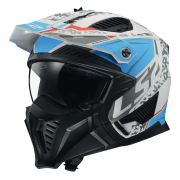 Kaciga LS2 Jet OF606 DRIFTER DEVOR belo plava XL