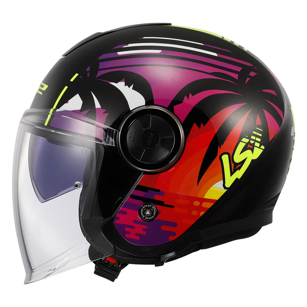 Kaciga LS2 Jet OF620 CLASSY PALM mat crna sa naočarima XS