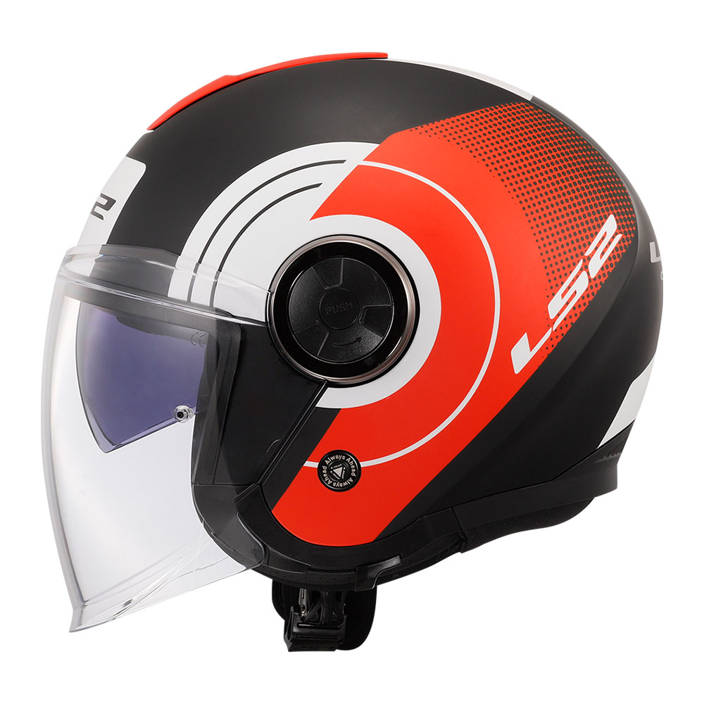 Kaciga LS2 Jet OF620 CLASSY DISKO mat crno crveno bela sa naočarima 3XL