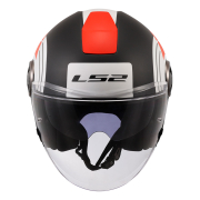 Kaciga LS2 Jet OF620 CLASSY DISKO mat crno crveno bela sa naočarima 3XL