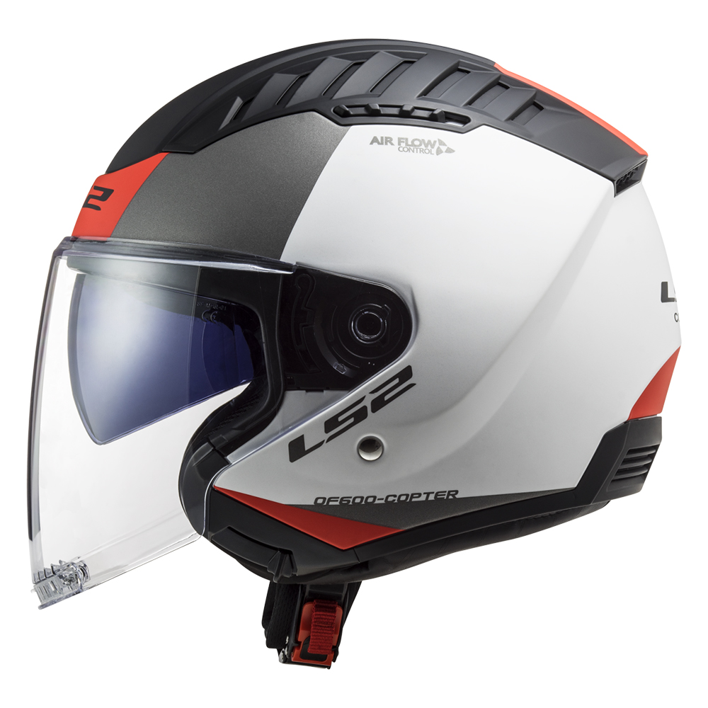 Kaciga LS2 Jet OF600 COPTER II URBANE mat belo crvena sa naočarima M