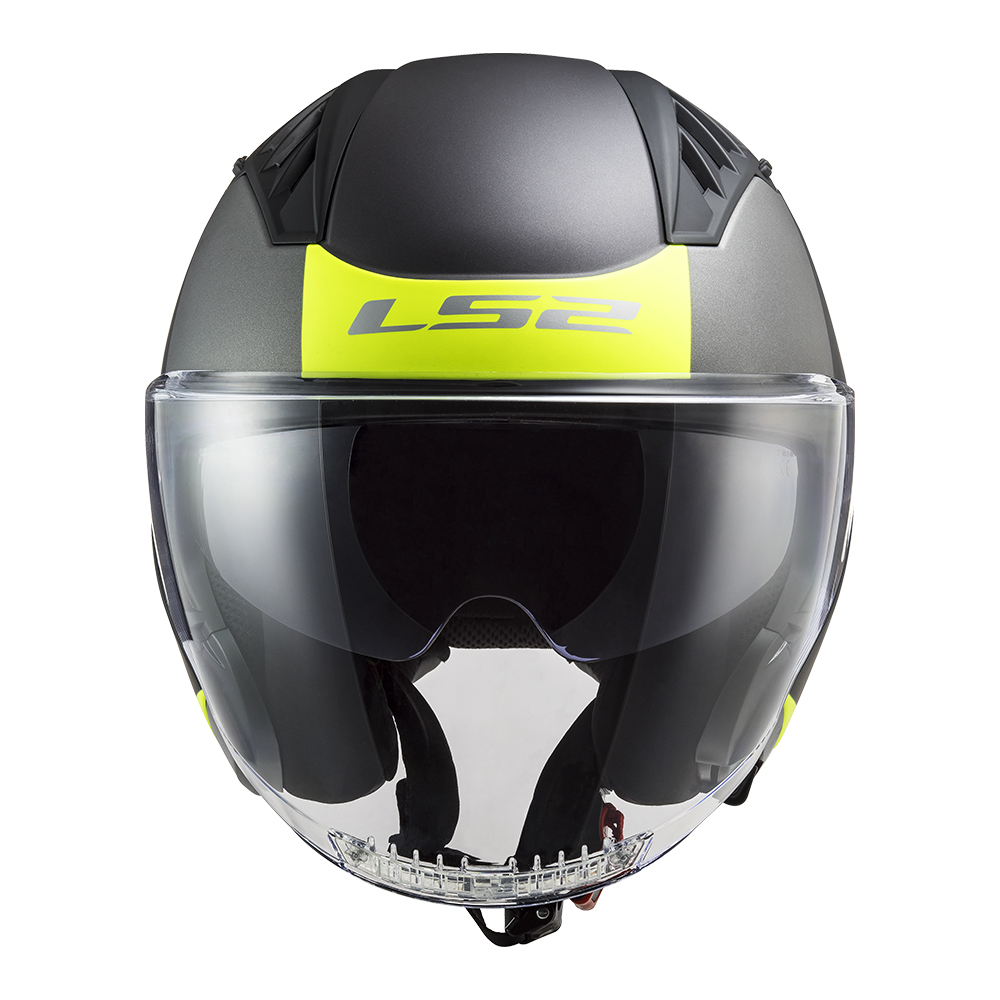 Kaciga LS2 Jet OF600 COPTER II URBANE mat crno žuta sa naočarima S