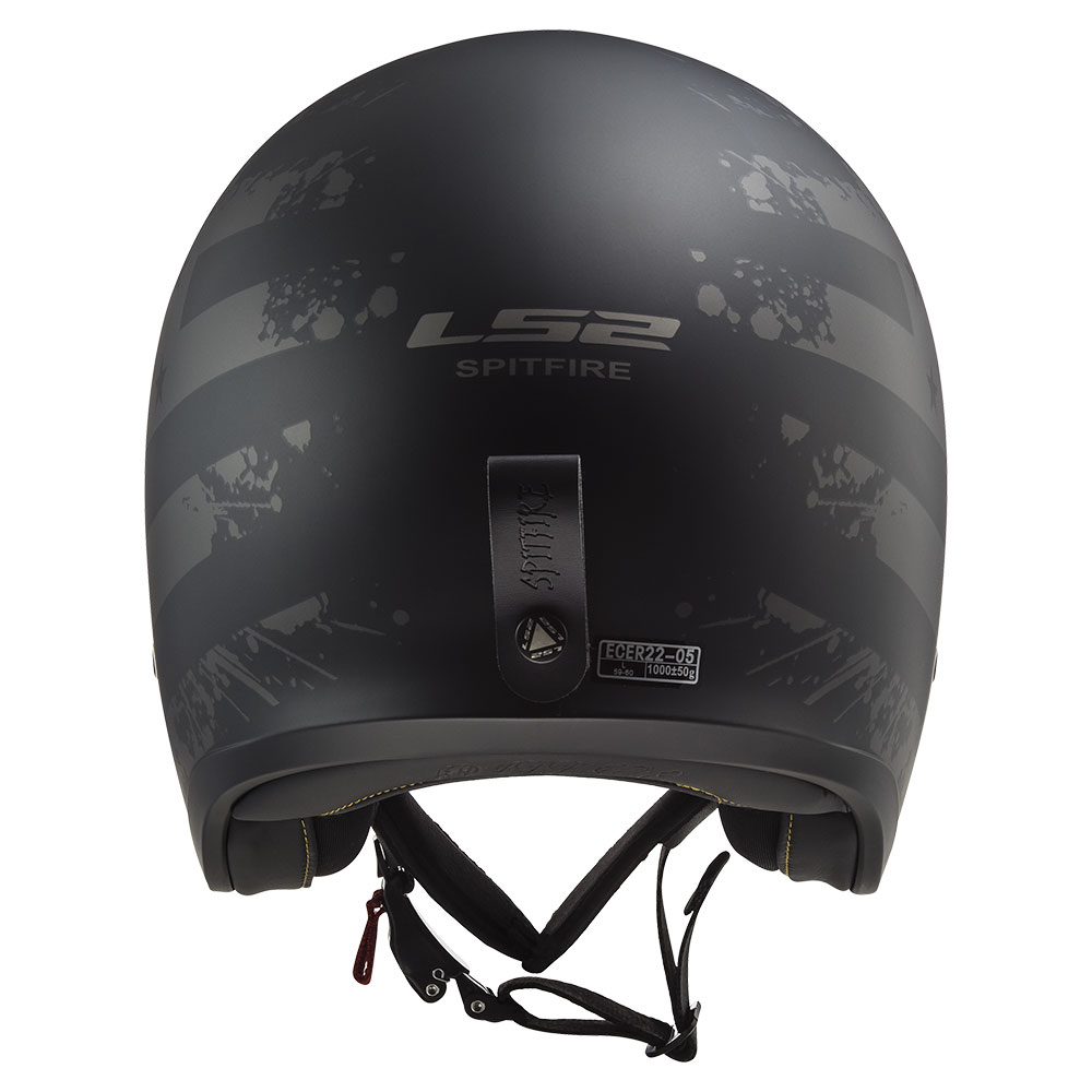 Kaciga LS2 Jet OF599 SPITFIRE II mat crna sa zastavom XXL