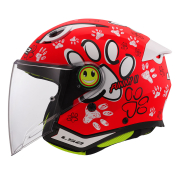 Kaciga LS2 Jet OF622 FUNNY II PAWS crvena dečija M