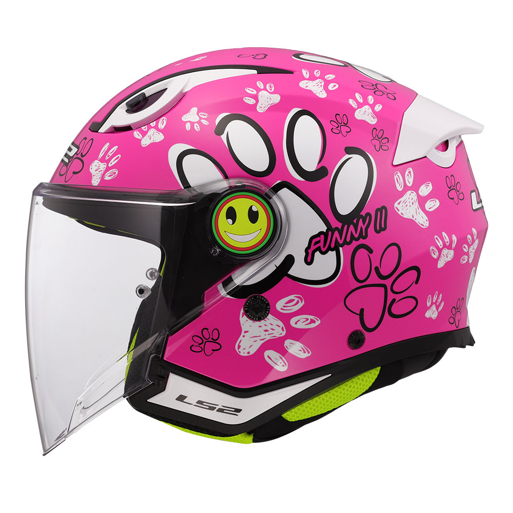 Kaciga LS2 Jet OF622 FUNNY II PAWS roza dečija L