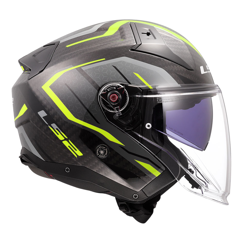 Kaciga LS2 Jet OF603 INFINITY II CARBON URUS crno žuta XL