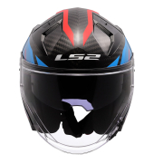 Kaciga LS2 Jet OF603 INFINITY II CARBON URUS plavo crvena