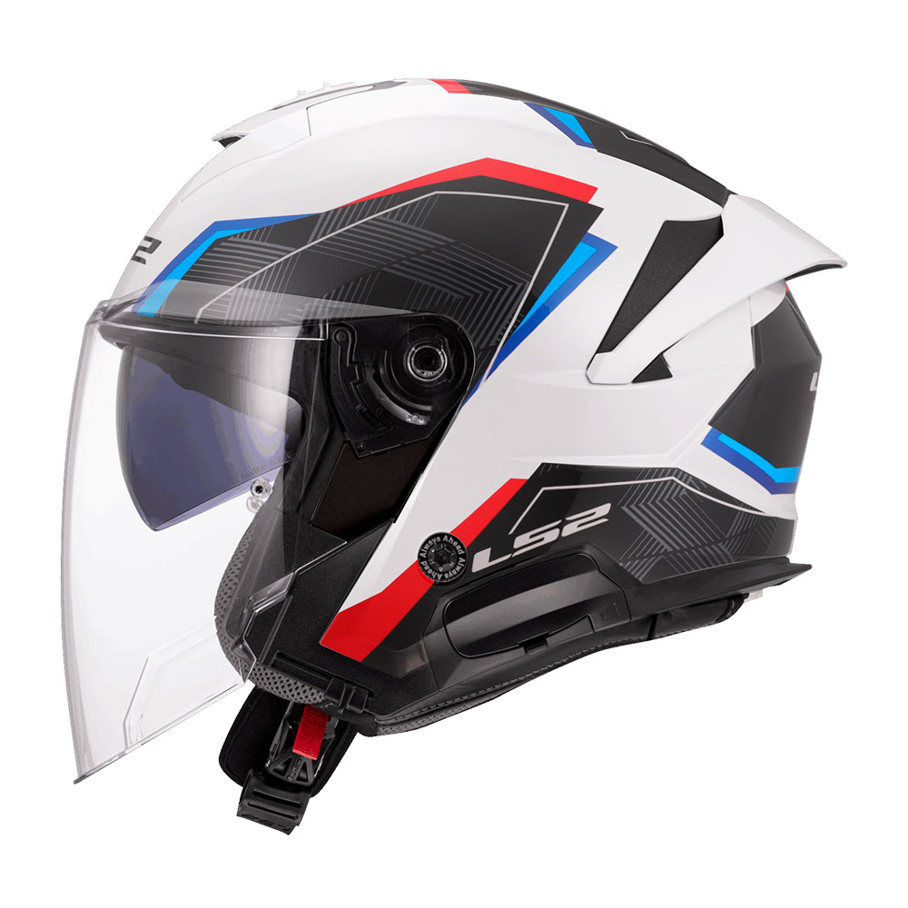 Kaciga LS2 Jet OF618 VERSO II AIR belo plavo crvena M