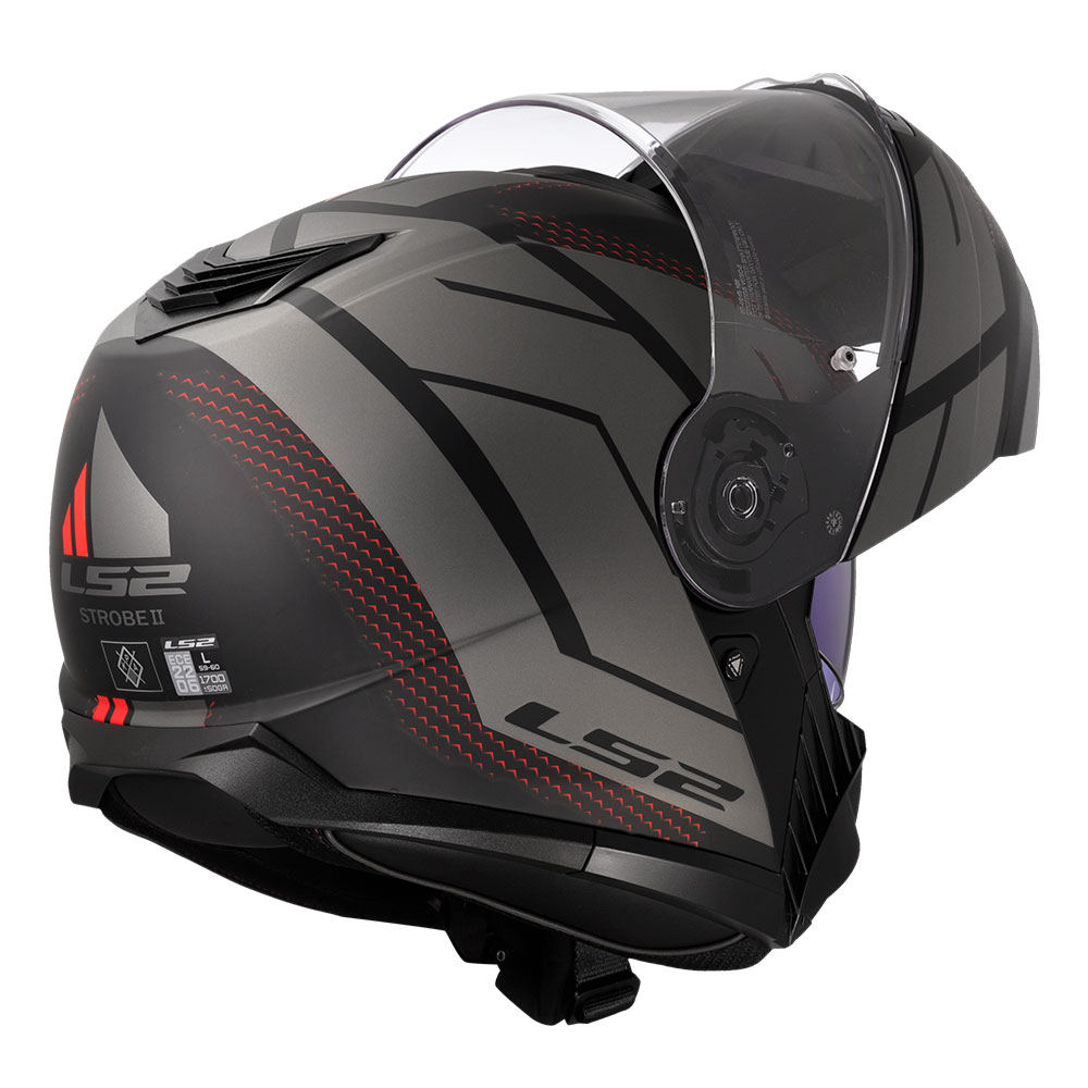 Kaciga LS2 Flip Up FF908 STROBE II CODE crno siva L