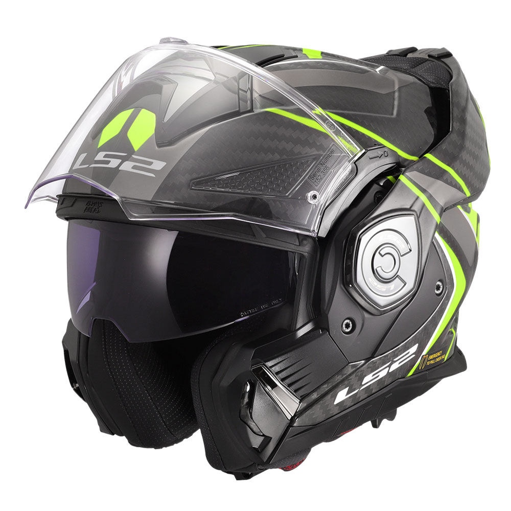 Kaciga LS2 Flip Up FF901 ADVANT X FUTURE II carbon žuta sa naočarima XL