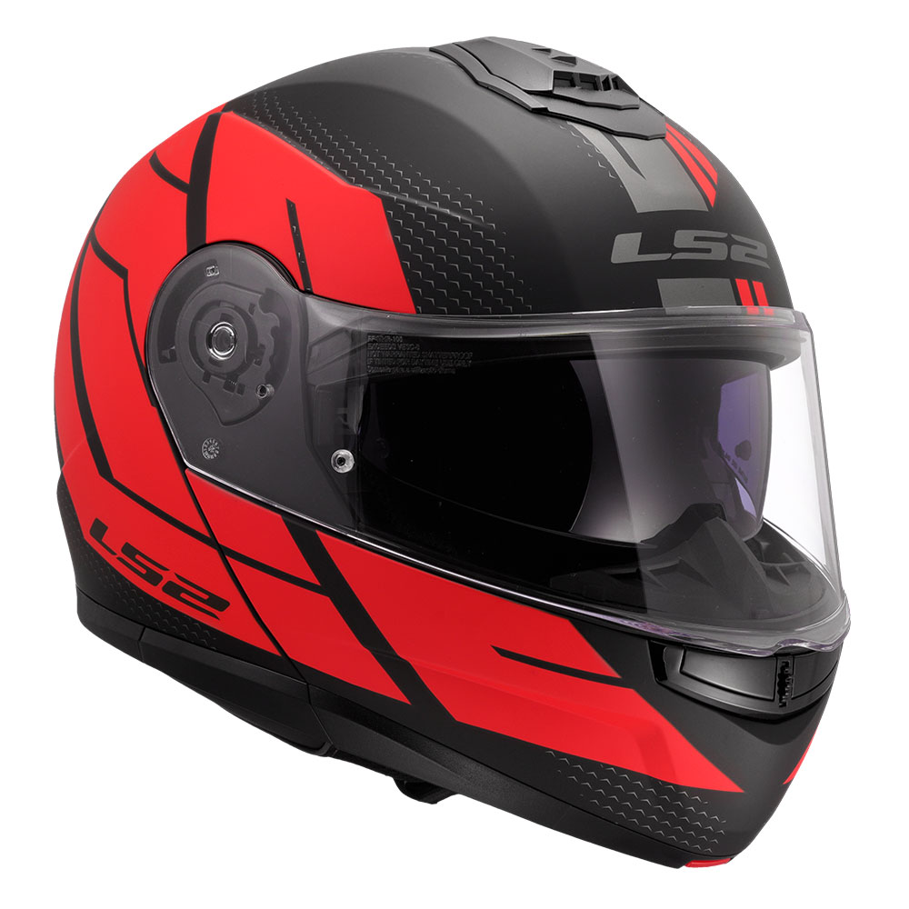 Kaciga LS2 Flip Up FF908 STROBE II CODE crno crvena L