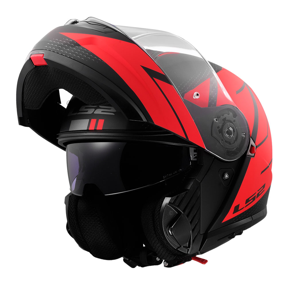 Kaciga LS2 Flip Up FF908 STROBE II CODE crno crvena M