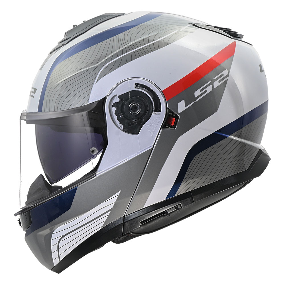 Kaciga LS2 Flip Up FF908 STROBE II MONZA belo plavo crvena L