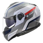 Kaciga LS2 Flip Up FF908 STROBE II MONZA belo plavo crvena XL