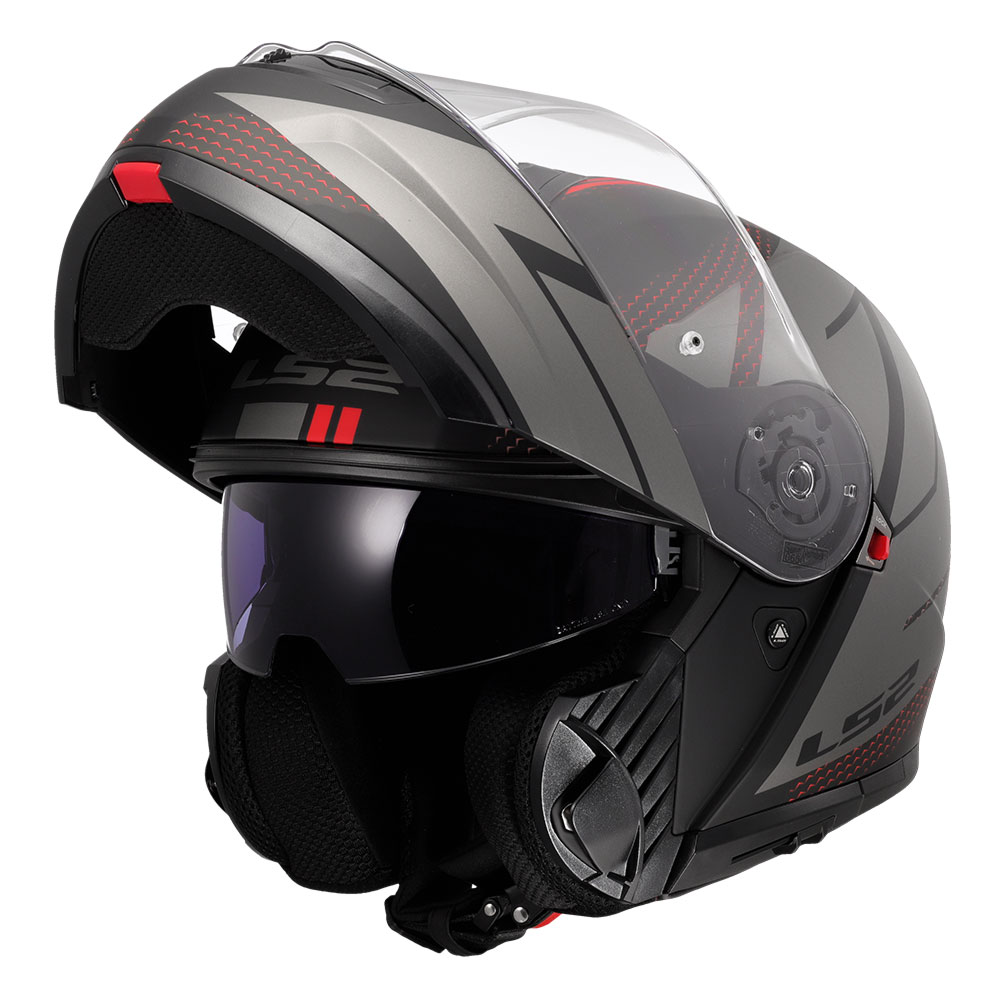 Kaciga LS2 Flip Up FF908 STROBE II CODE crno siva XXL