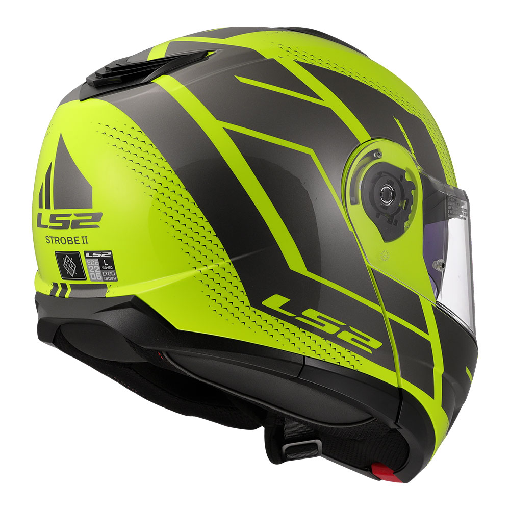 Kaciga LS2 Flip Up FF908 STROBE II CODE žuto siva XL