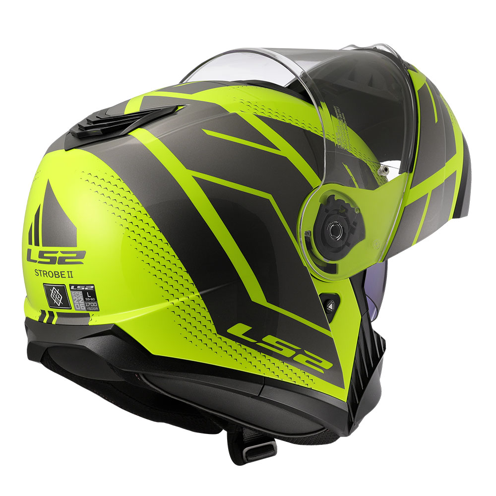 Kaciga LS2 Flip Up FF908 STROBE II CODE žuto siva XL