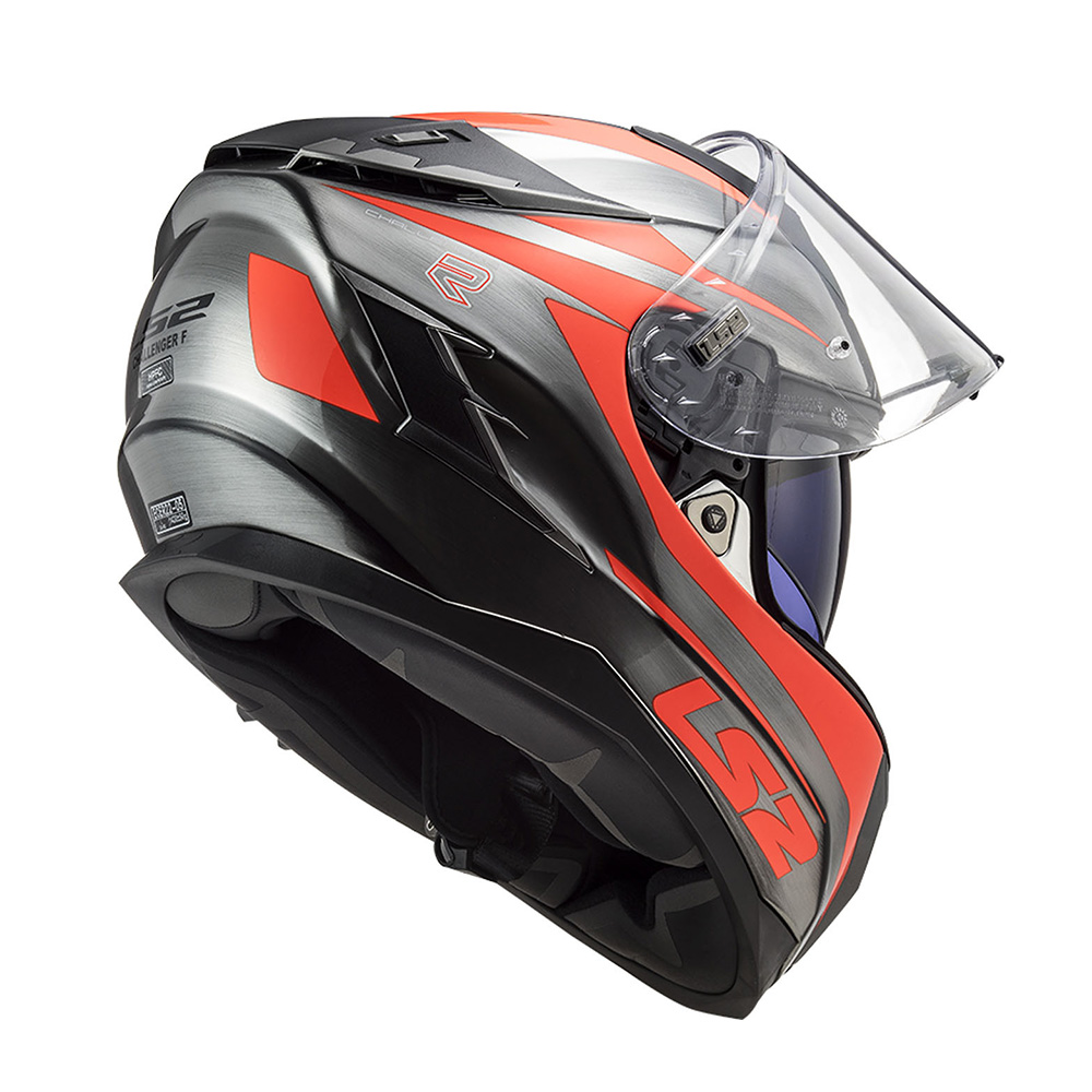 Kaciga LS2 Full Face FF327 CHALLENGER CANNON JEANS narandžasta sa naočarima