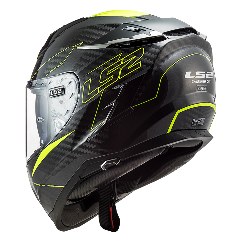 Kaciga LS2 Full Face FF327 CHALLENGER CARBON FOLD žuta sa naočarima