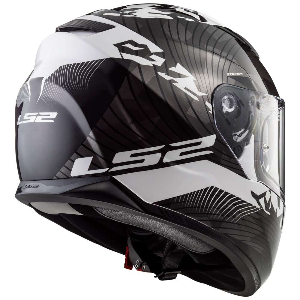 Kaciga LS2 Full Face FF320 STREAM EVO HYPE  mat crno-bela titanium sa naočarima XXL