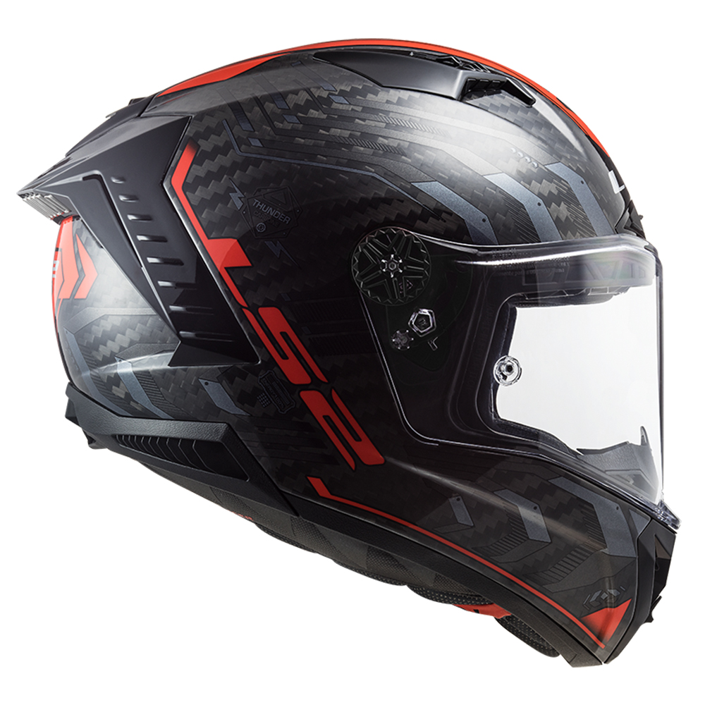 Kaciga LS2 Full Face FF805 THUNDER CARBON SPUTNIK sivo crvena