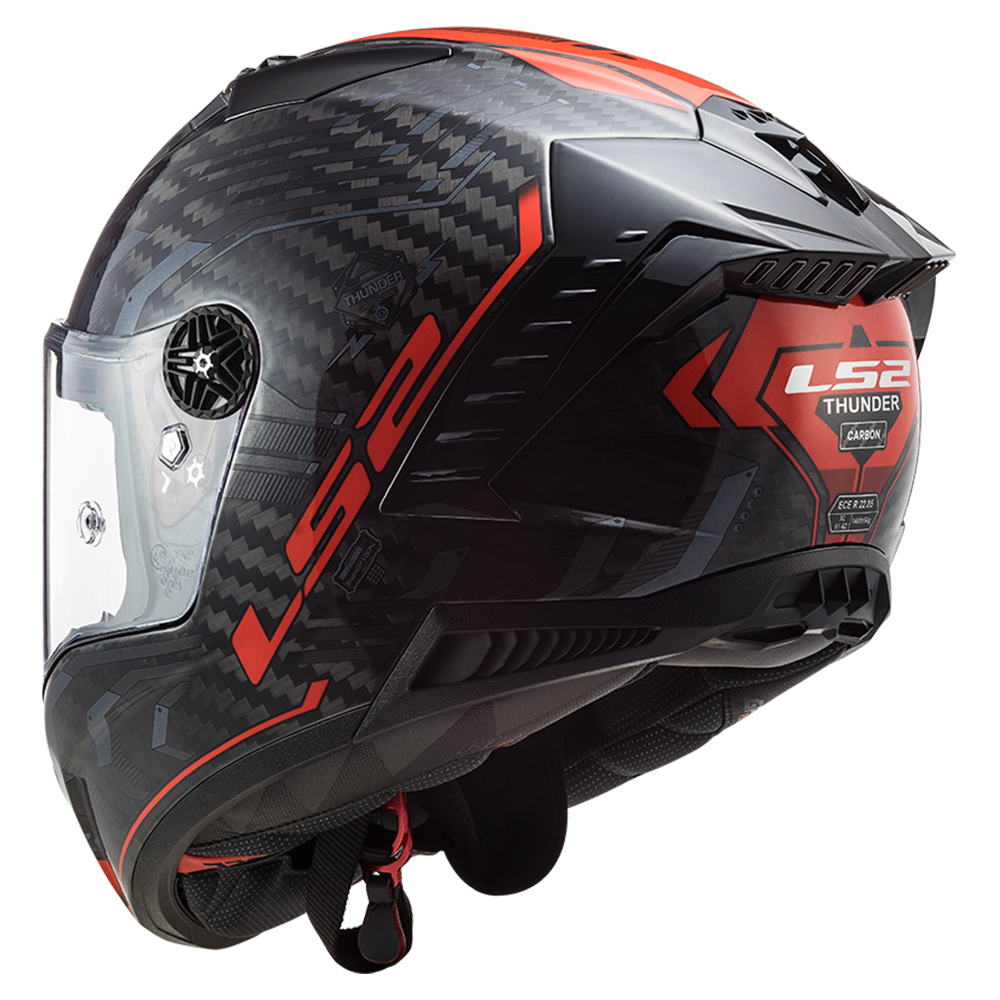 Kaciga LS2 Full Face FF805 THUNDER CARBON SPUTNIK sivo crvena