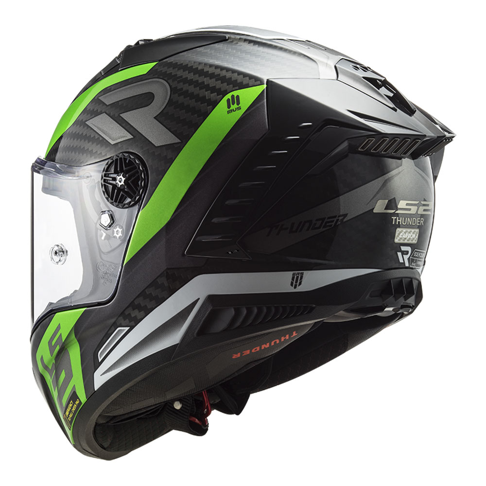 Kaciga LS2 Full Face FF805 THUNDER CARBON SUPRA mat crno zelena