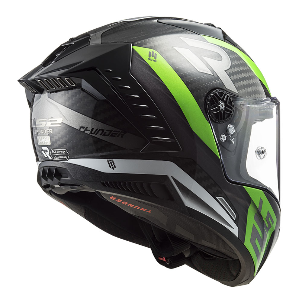 Kaciga LS2 Full Face FF805 THUNDER CARBON SUPRA mat crno zelena