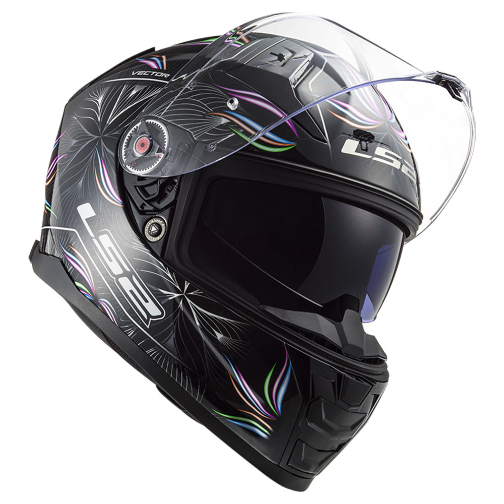 Kaciga LS2 Full Face FF811 VECTOR II TROPICAL belo crna sa naočarima XXL