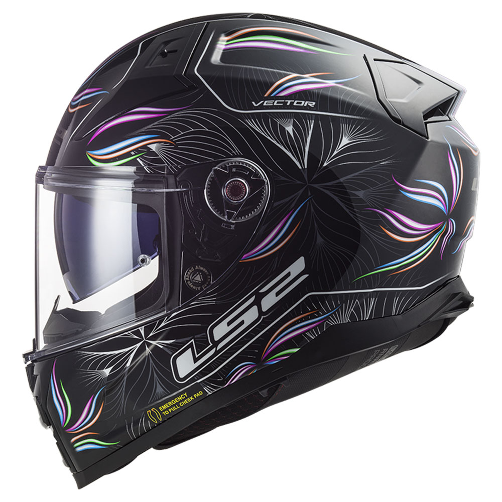 Kaciga LS2 Full Face FF811 VECTOR II TROPICAL belo crna sa naočarima XXL