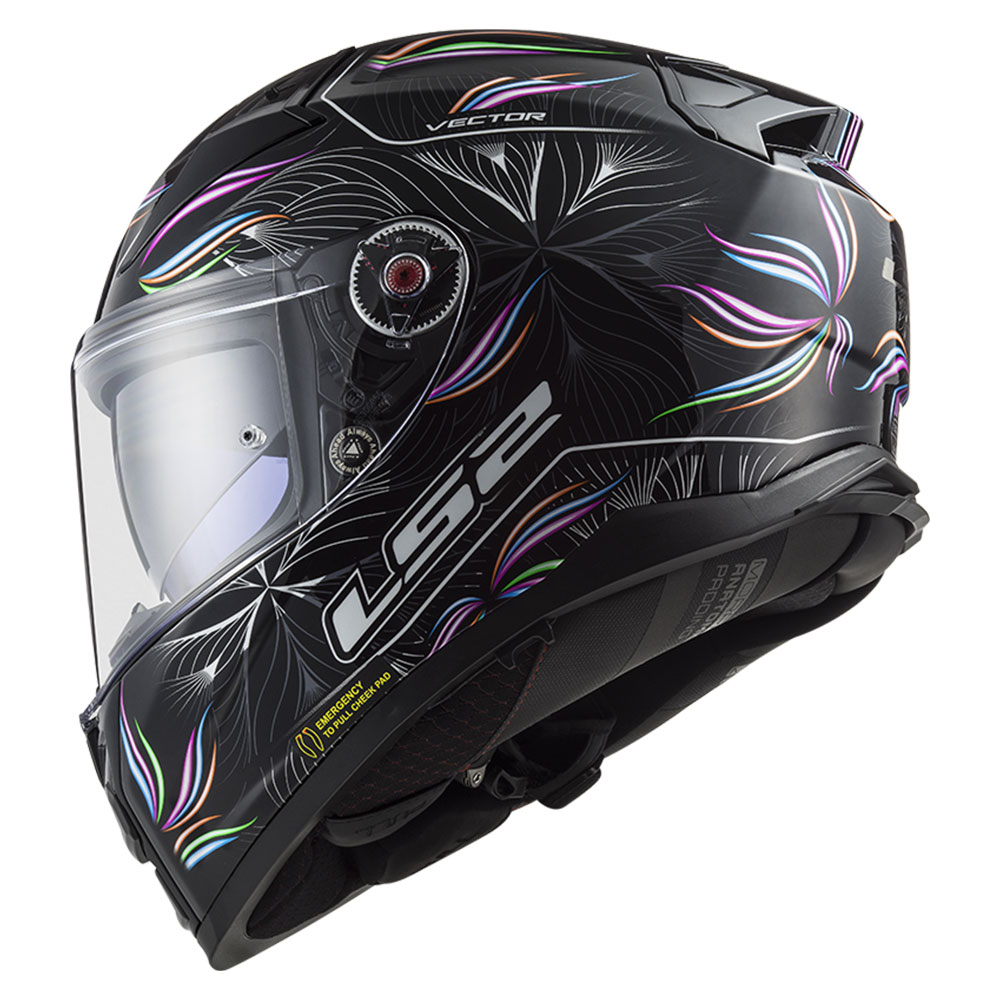 Kaciga LS2 Full Face FF811 VECTOR II TROPICAL belo crna sa naočarima XXL