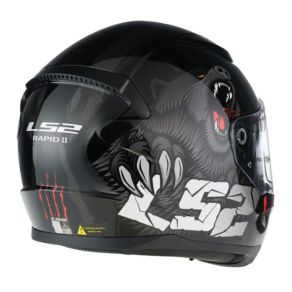 Kaciga LS2 Full Face FF353 RAPID II CLAW crno crvena XL