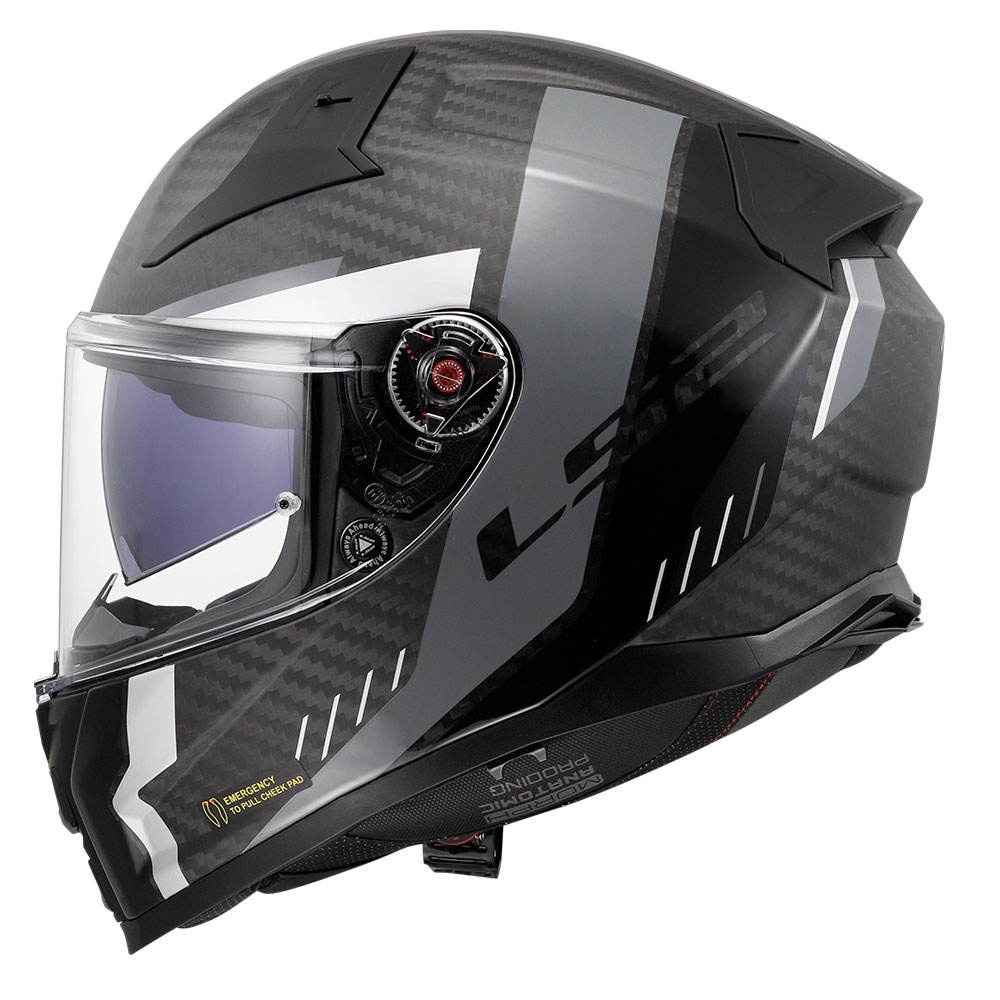 Kaciga LS2 Full Face FF811 VECTOR II CARBON GRID mat crno siva sa naočarima XXL