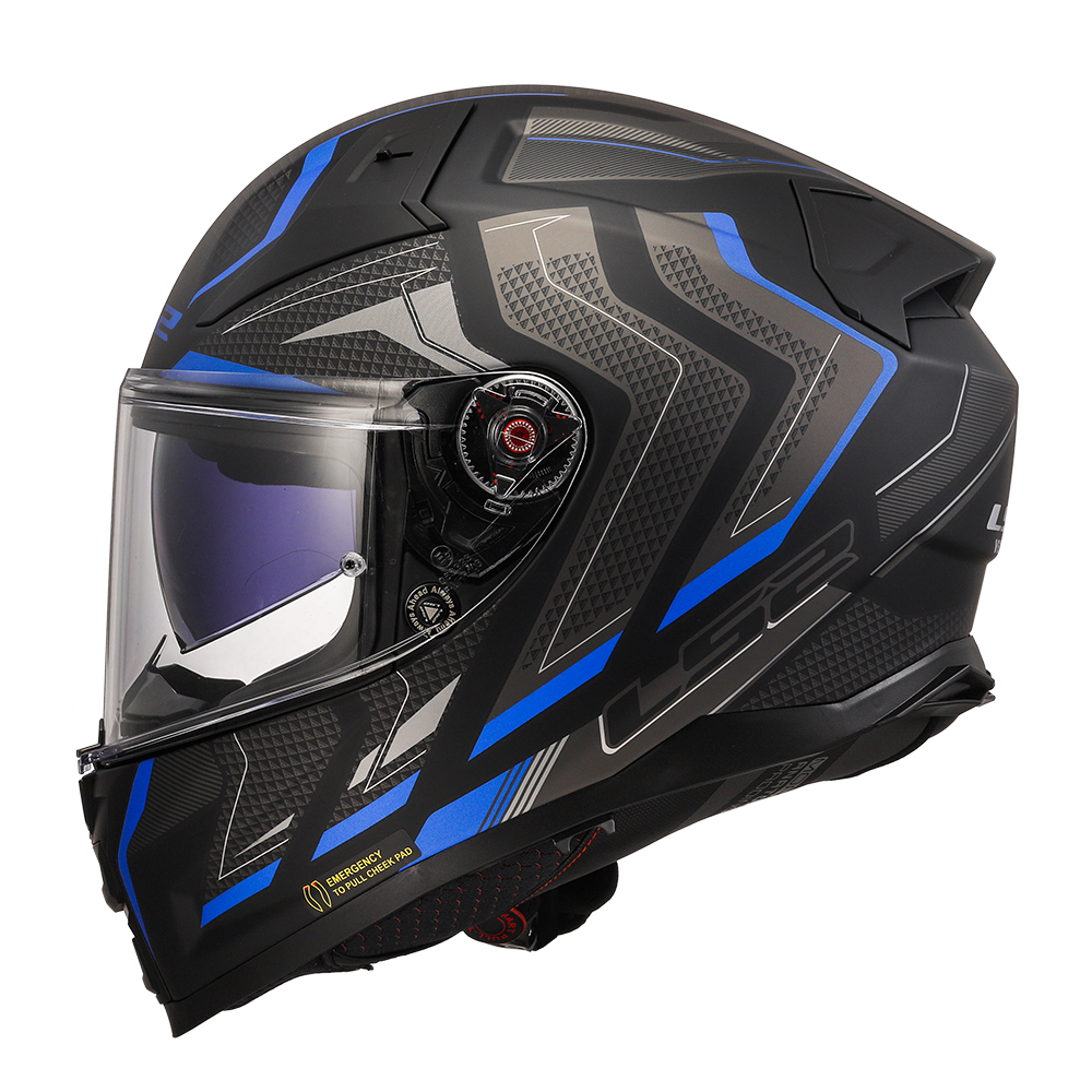 Kaciga LS2 Full Face FF811 VECTOR II ALIZER crno plava sa naočarima L