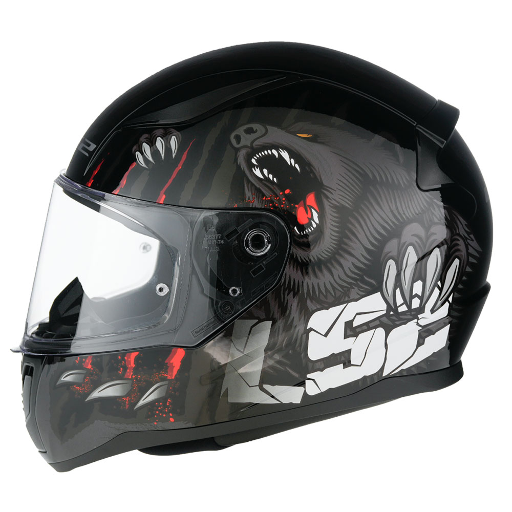 Kaciga LS2 Full Face FF353 RAPID II CLAW crno crvena