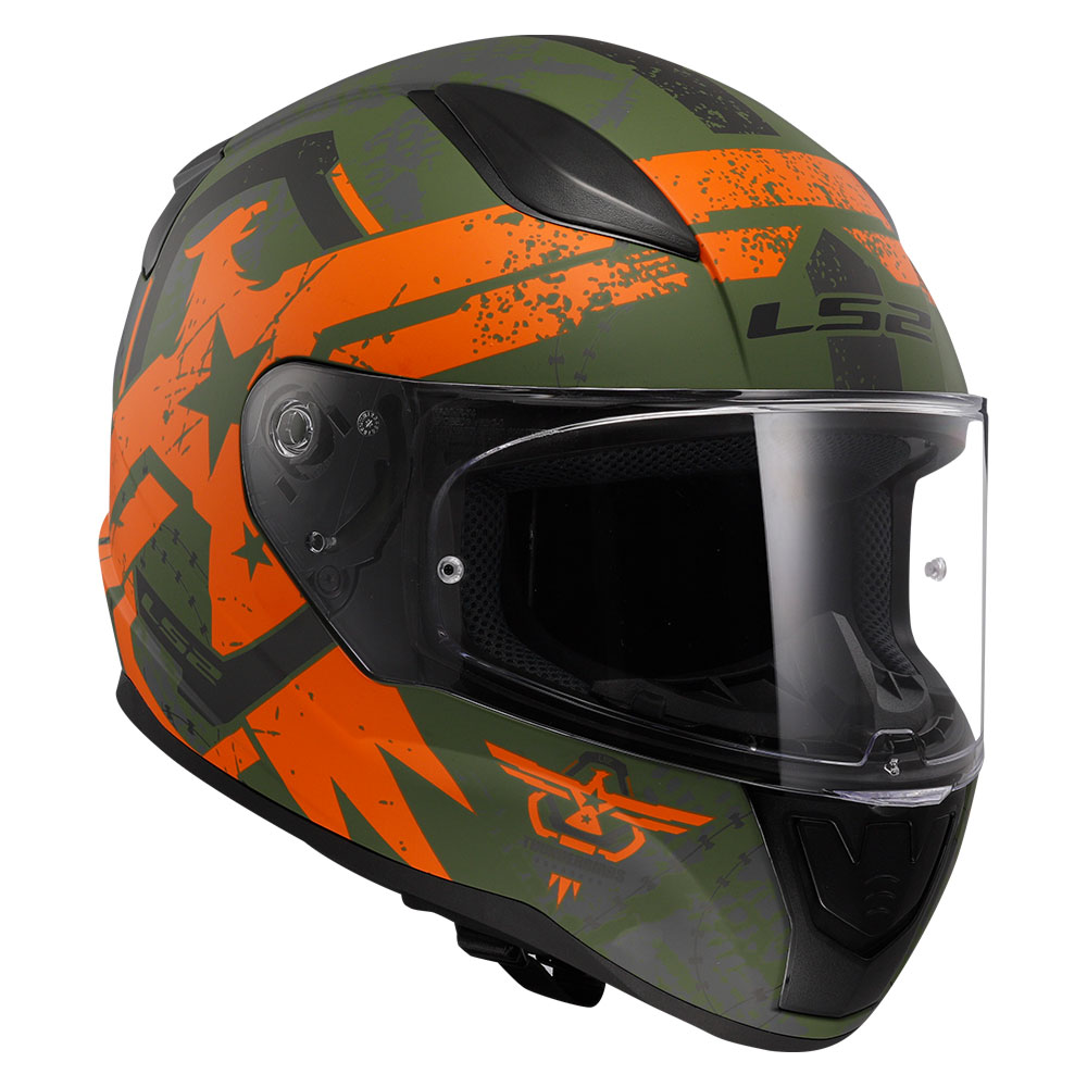 Kaciga LS2 Full Face FF353 RAPID II THUNDER BIRDS zeleno narandžasta