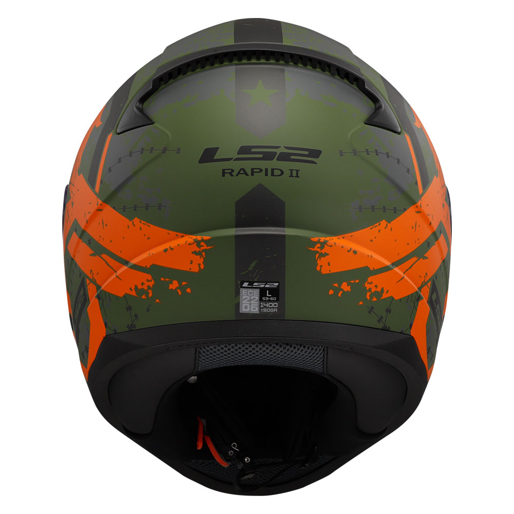 Kaciga LS2 Full Face FF353 RAPID II THUNDER BIRDS zeleno narandžasta