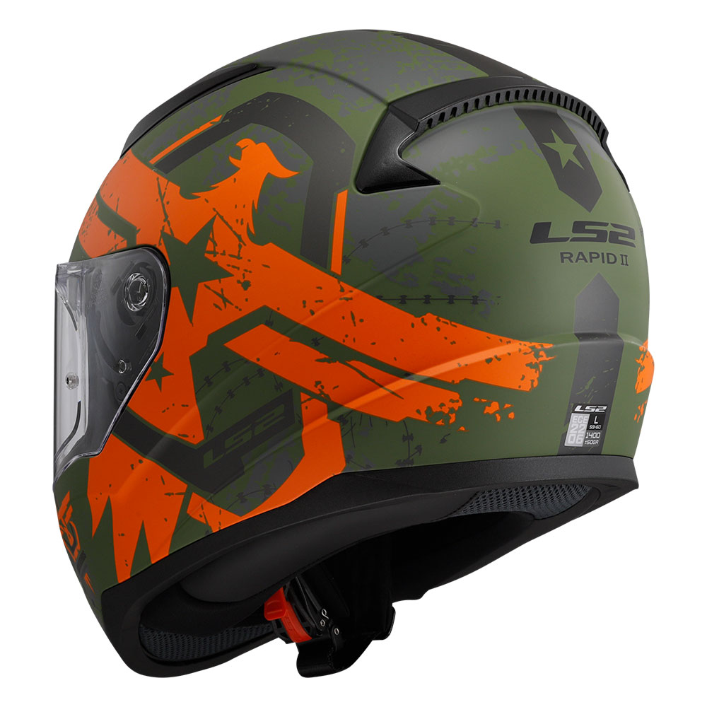 Kaciga LS2 Full Face FF353 RAPID II THUNDER BIRDS zeleno narandžasta