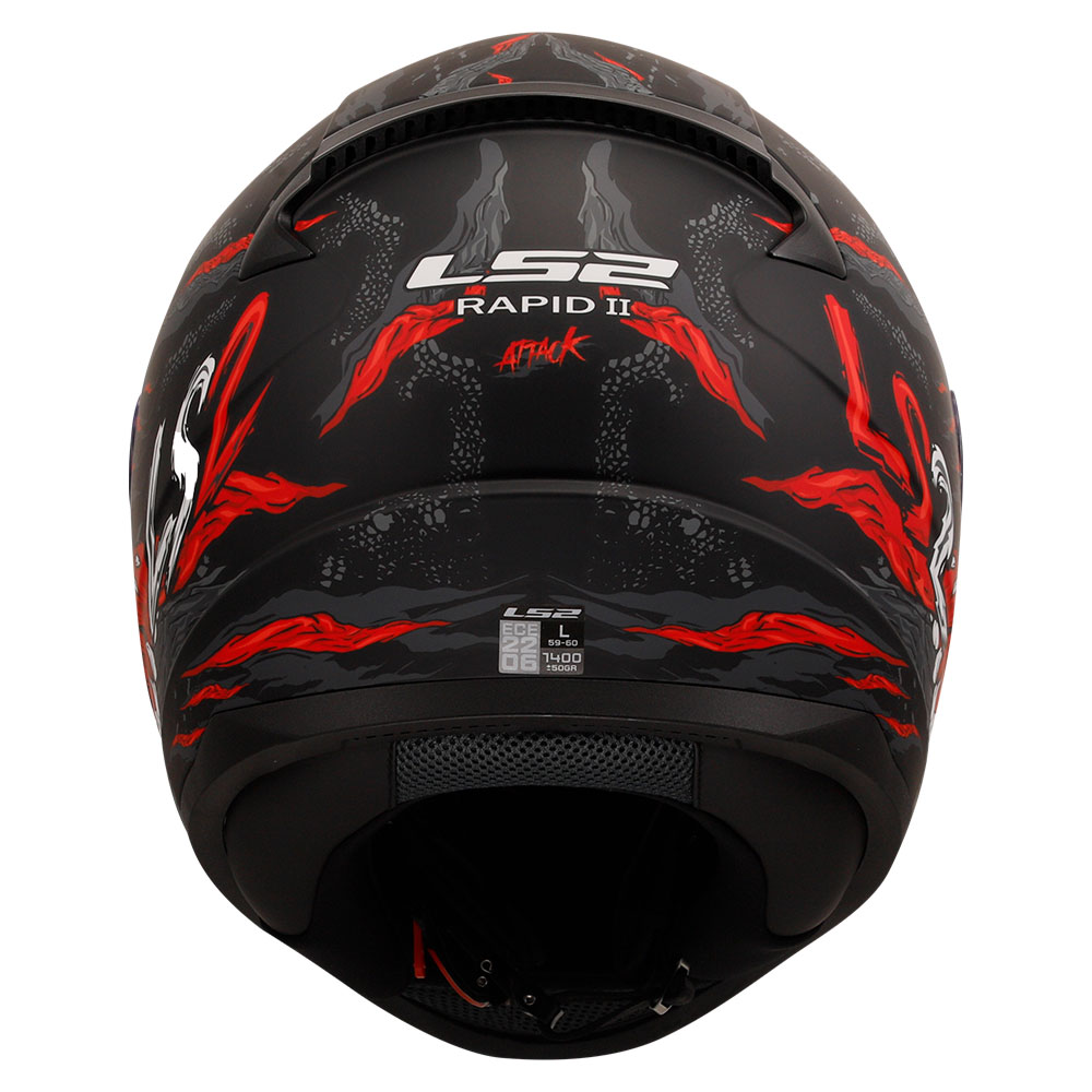 Kaciga LS2 Full Face FF353 RAPID II KAIJU crno belo crvena