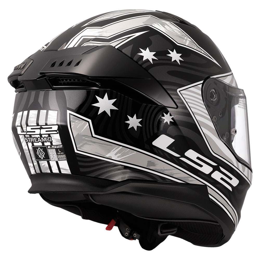 Kaciga LS2 Full Face FF808 STREAM II GALDAM crno bela sa naočarima L