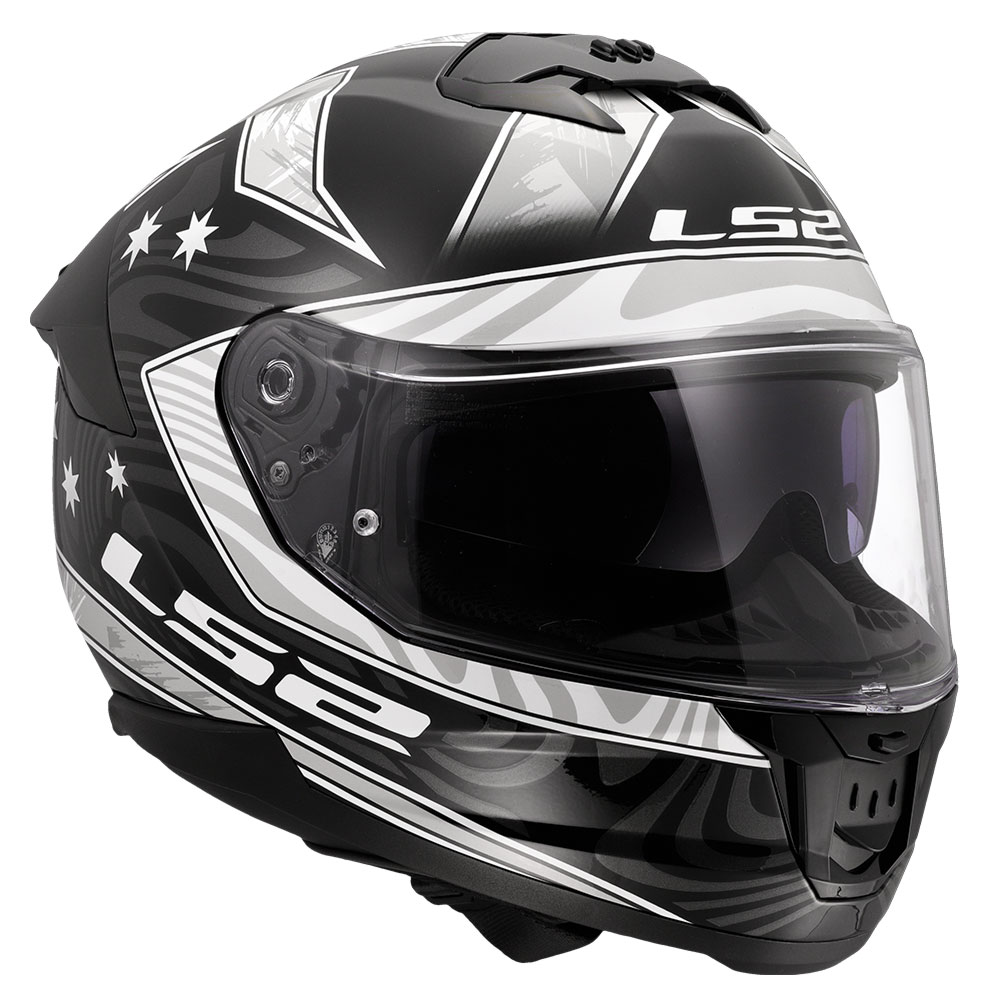 Kaciga LS2 Full Face FF808 STREAM II GALDAM crno bela sa naočarima M