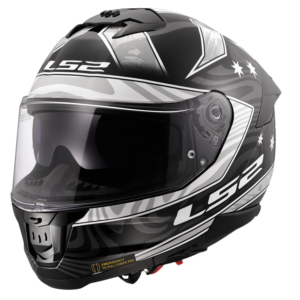 Kaciga LS2 Full Face FF808 STREAM II GALDAM crno bela sa naočarima M