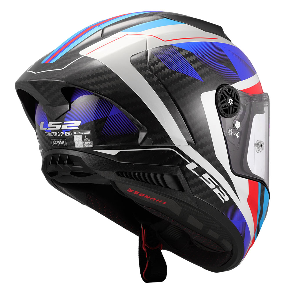 Kaciga LS2 Full Face FF805 THUNDER CARBON GP AERO RAUTE plavo crvena XL