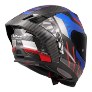 Kaciga LS2 Full Face FF807 DRAGON CARBON TRAX plavo crvena XL