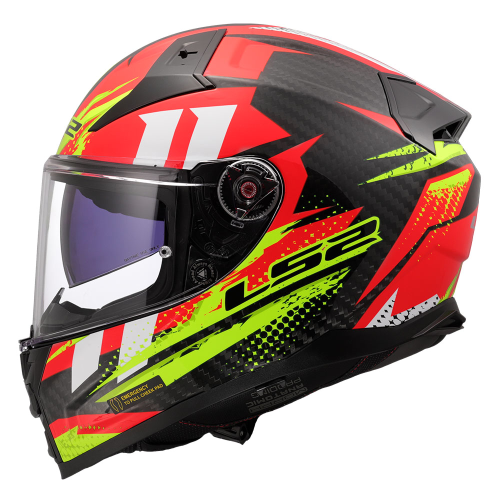 Kaciga LS2 Full Face FF811 VECTOR II CARBON TANTIC crveno žuta M