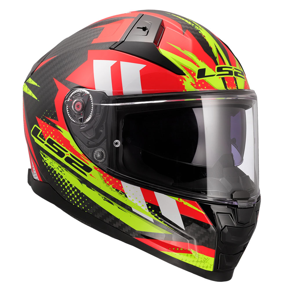 Kaciga LS2 Full Face FF811 VECTOR II CARBON TANTIC crveno žuta M