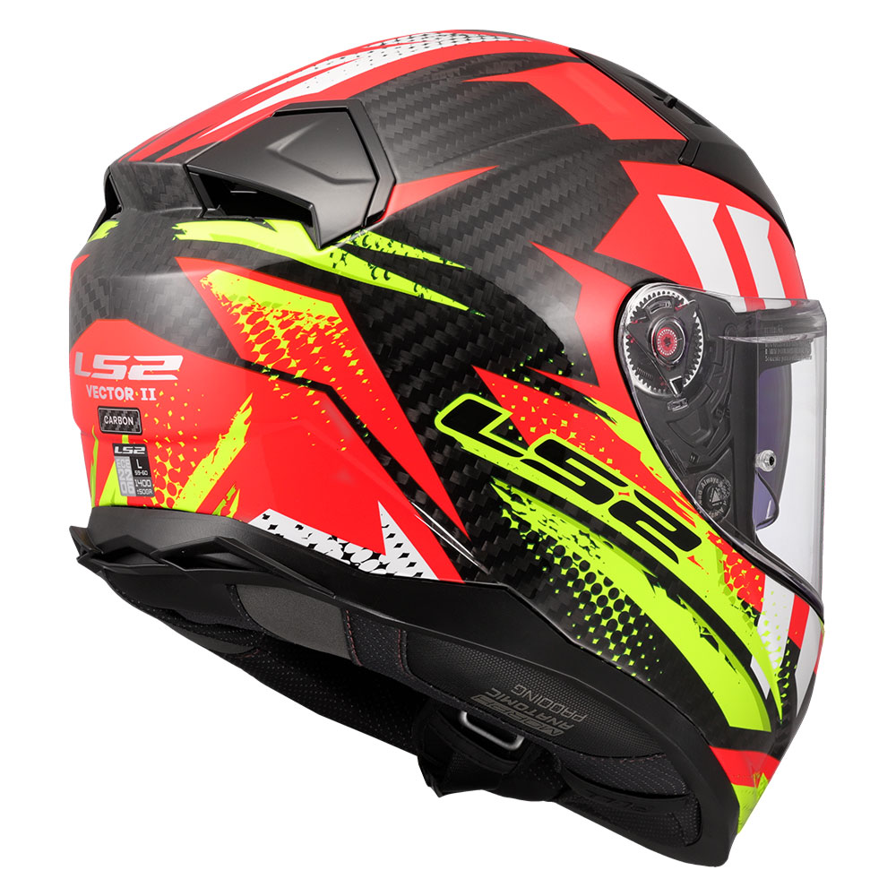 Kaciga LS2 Full Face FF811 VECTOR II CARBON TANTIC crveno žuta M