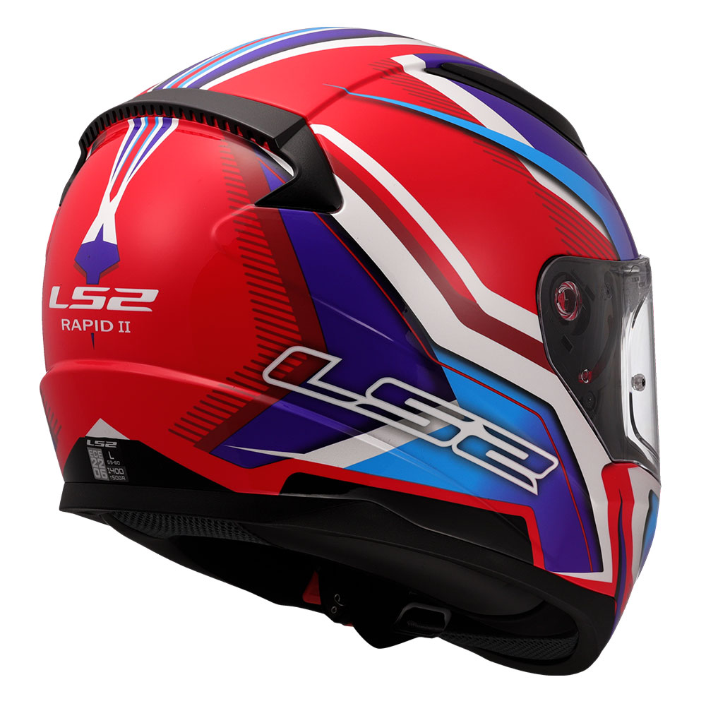 Kaciga LS2 Full Face FF353 RAPID II FLITZ belo plavo crvena L