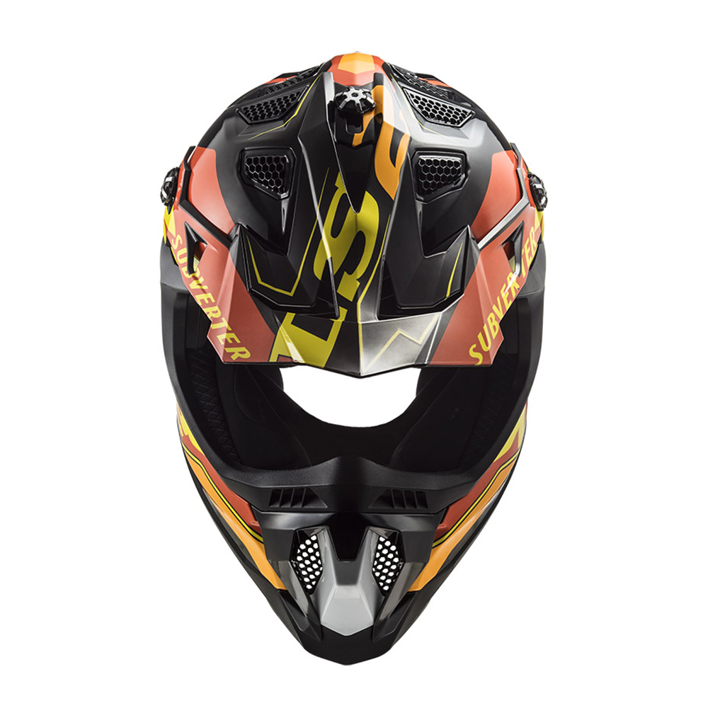 Kaciga LS2 Cross MX700 SUBVERTER ARCHED crno žuto narandžasta XL